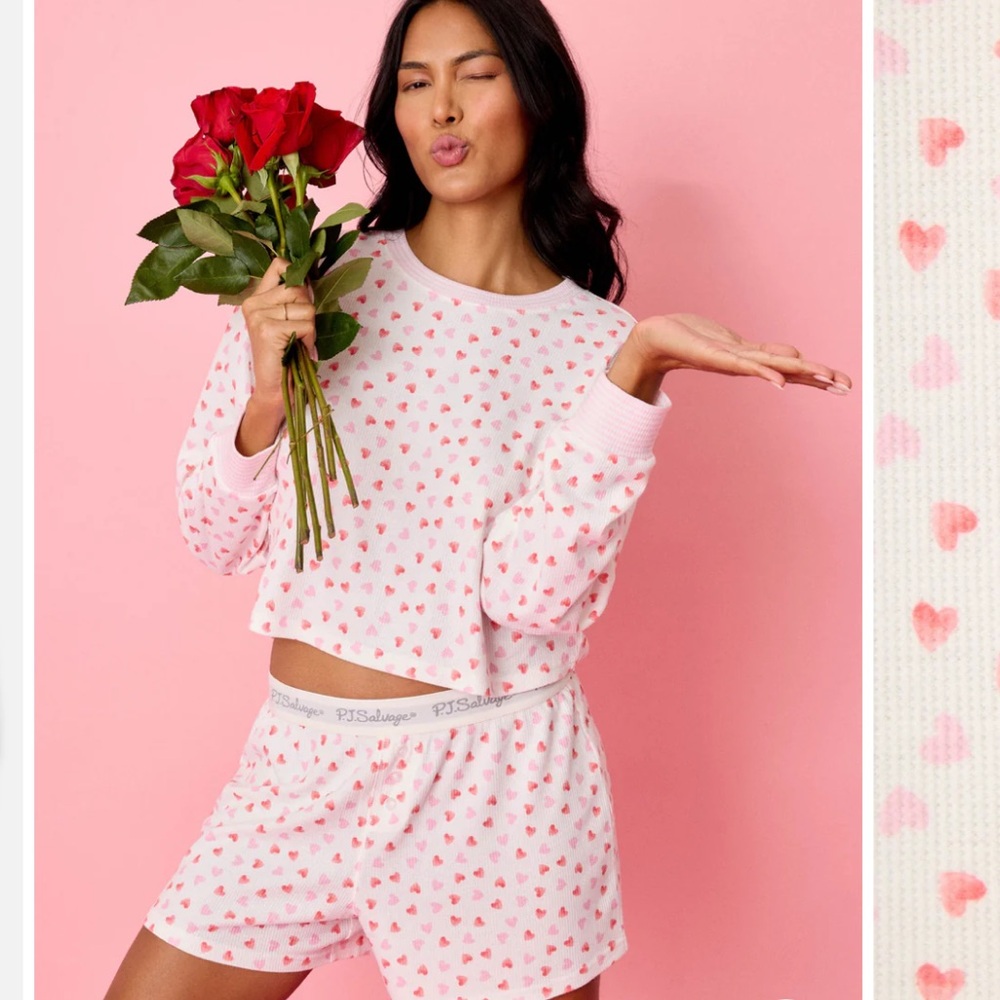 PJ Salvage boxer heart to heart pj short set!